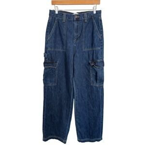 Cello‎ Juniors Size 11 Wide Leg Denim High Rise Cargo Carpenter Jeans Pants